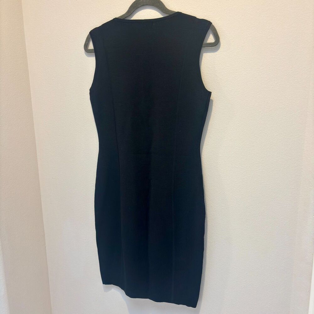 Calvin Klein Ponte Pull-On Sheath Dress Black Sleeveless Princess Seam S - Picture 3 of 6